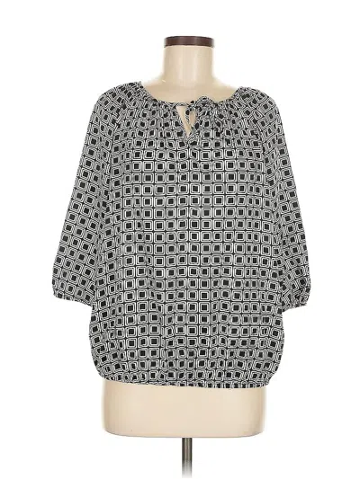 Pre-owned Ellen Tracy 3/4 Sleeve Blouse In Black