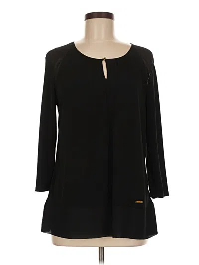 Pre-owned Ellen Tracy 3/4 Sleeve Blouse In Black