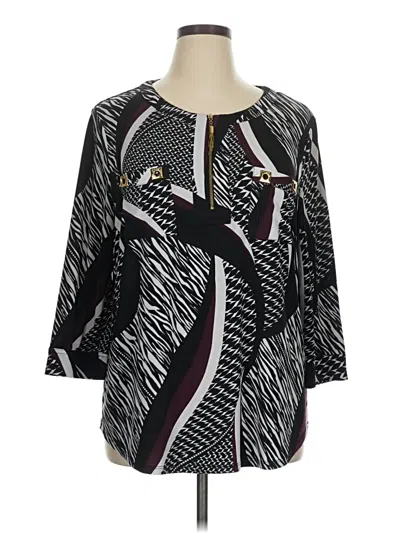 Pre-owned Ellen Tracy 3/4 Sleeve Blouse In Black