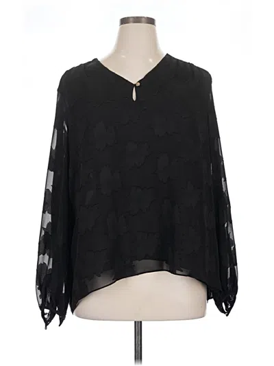Pre-owned Ellen Tracy 3/4 Sleeve Blouse In Black