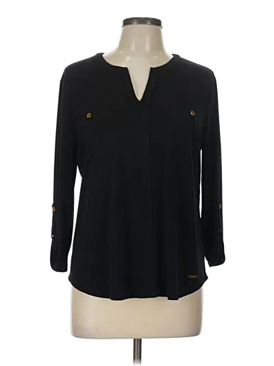 Pre-owned Ellen Tracy 3/4 Sleeve Blouse In Black