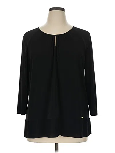 Pre-owned Ellen Tracy 3/4 Sleeve Blouse In Black