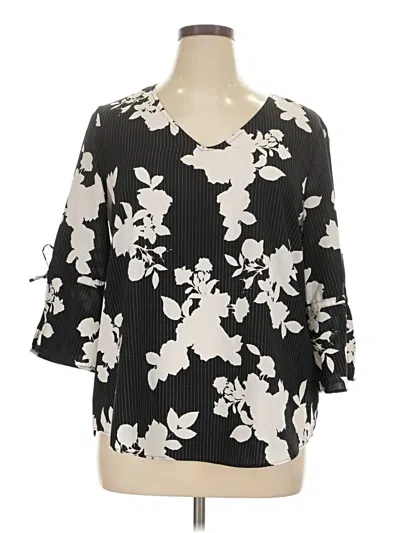 Pre-owned Ellen Tracy 3/4 Sleeve Blouse In Black