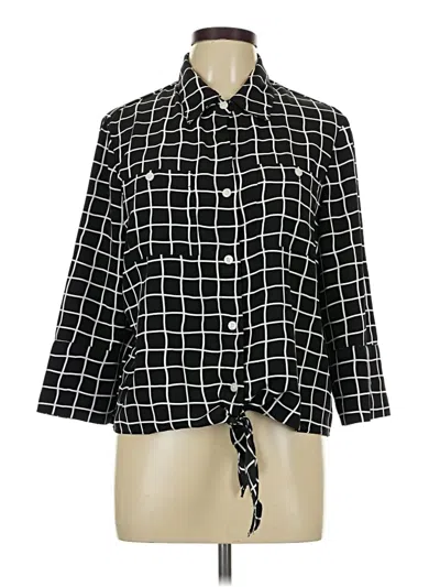 Pre-owned Ellen Tracy 3/4 Sleeve Blouse In Black