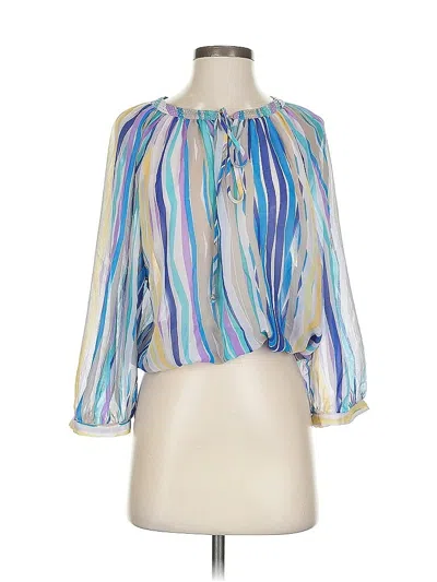 Pre-owned Ellen Tracy 3/4 Sleeve Blouse In Blue