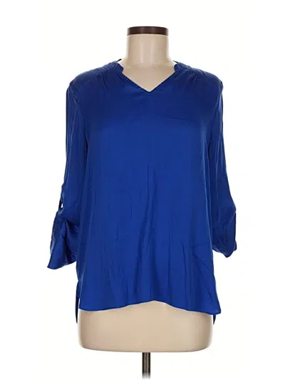 Pre-owned Ellen Tracy 3/4 Sleeve Blouse In Blue