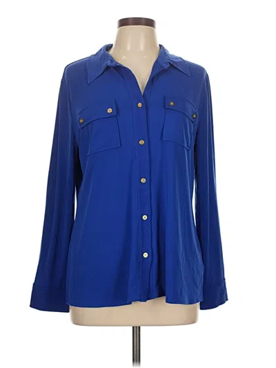 Pre-owned Ellen Tracy 3/4 Sleeve Blouse In Blue