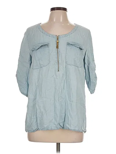 Pre-owned Ellen Tracy 3/4 Sleeve Blouse In Blue