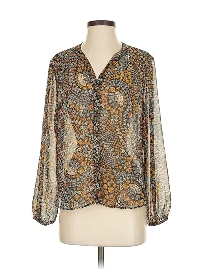 Pre-owned Ellen Tracy 3/4 Sleeve Blouse In Gold