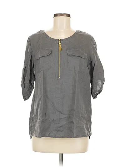 Pre-owned Ellen Tracy 3/4 Sleeve Blouse In Gray