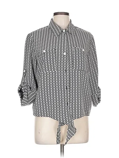 Pre-owned Ellen Tracy 3/4 Sleeve Blouse In Gray