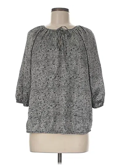 Pre-owned Ellen Tracy 3/4 Sleeve Blouse In Gray