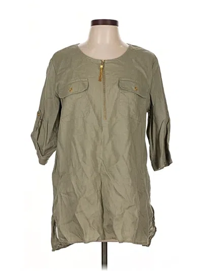 Pre-owned Ellen Tracy 3/4 Sleeve Blouse In Green