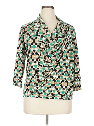 Pre-owned Ellen Tracy 3/4 Sleeve Blouse In Green
