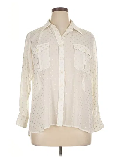 Pre-owned Ellen Tracy 3/4 Sleeve Blouse In Ivory