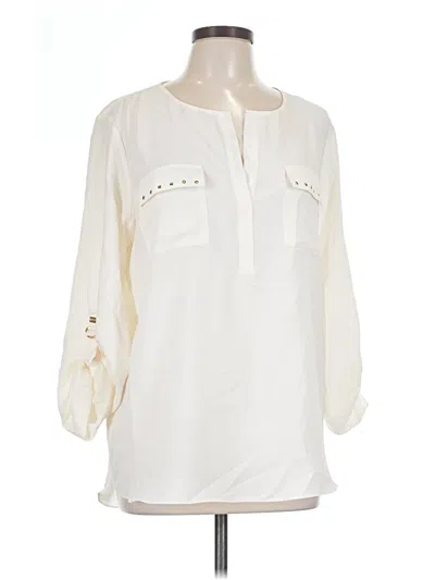 Pre-owned Ellen Tracy 3/4 Sleeve Blouse In Ivory