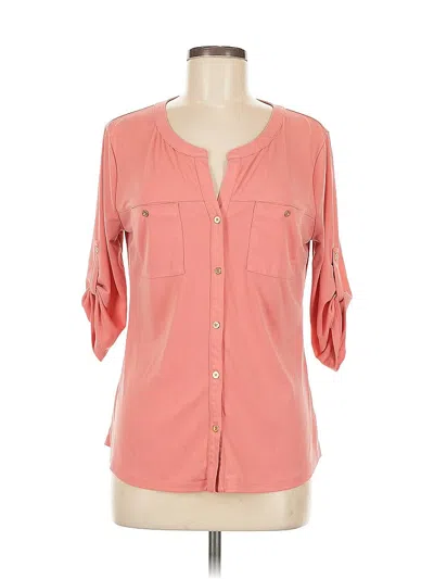 Pre-owned Ellen Tracy 3/4 Sleeve Blouse In Pink