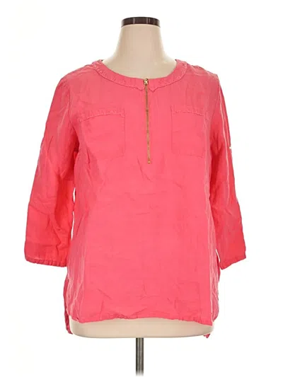 Pre-owned Ellen Tracy 3/4 Sleeve Blouse In Pink