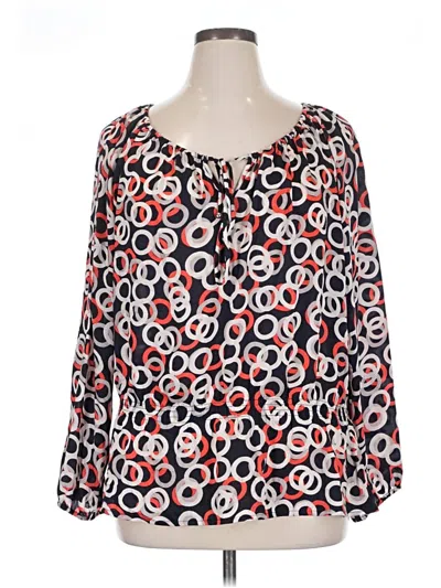 Pre-owned Ellen Tracy 3/4 Sleeve Blouse In Red