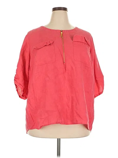 Pre-owned Ellen Tracy 3/4 Sleeve Blouse In Red