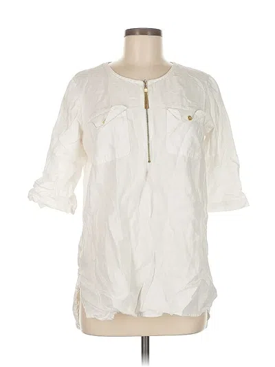 Pre-owned Ellen Tracy 3/4 Sleeve Blouse In White