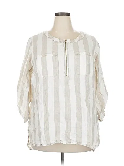 Pre-owned Ellen Tracy 3/4 Sleeve Blouse In White