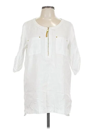 Pre-owned Ellen Tracy 3/4 Sleeve Blouse In White