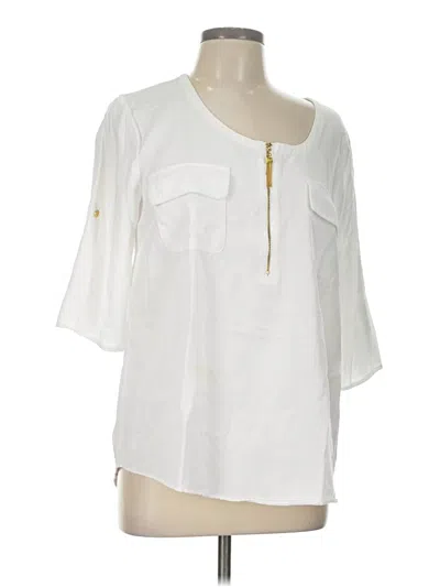 Pre-owned Ellen Tracy 3/4 Sleeve Blouse In White