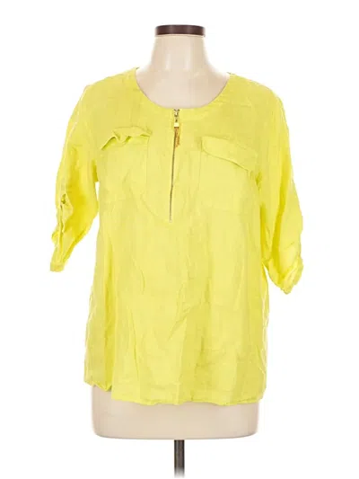 Pre-owned Ellen Tracy 3/4 Sleeve Blouse In Yellow