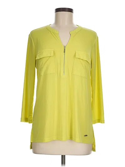 Pre-owned Ellen Tracy 3/4 Sleeve Blouse In Yellow