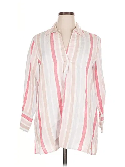 Pre-owned Ellen Tracy 3/4 Sleeve Button Down Shirt In Pink