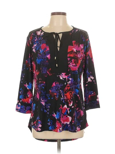 Pre-owned Ellen Tracy 3/4 Sleeve T-shirt In Black