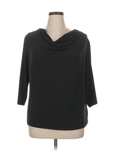 Pre-owned Ellen Tracy 3/4 Sleeve Top Black Cowl Neck Tops