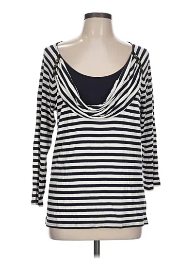 Pre-owned Ellen Tracy 3/4 Sleeve Top Gray Cowl Neck Tops