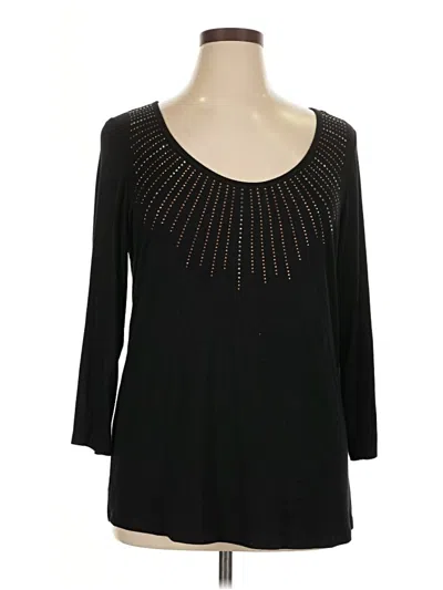 Pre-owned Ellen Tracy 3/4 Sleeve T-shirt In Black