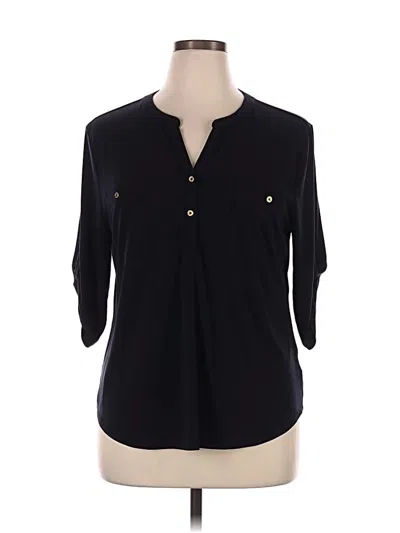 Pre-owned Ellen Tracy 3/4 Sleeve T-shirt In Black