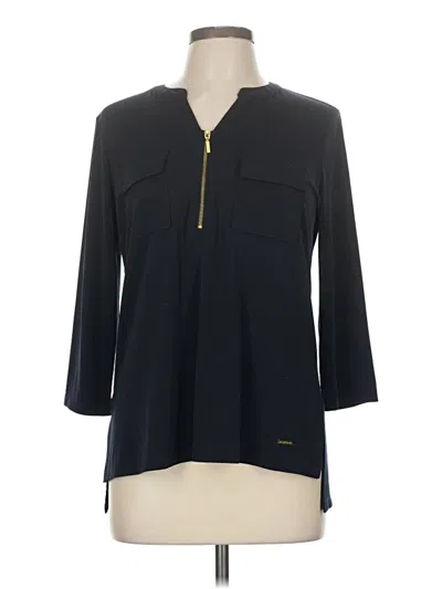 Pre-owned Ellen Tracy 3/4 Sleeve T-shirt In Black