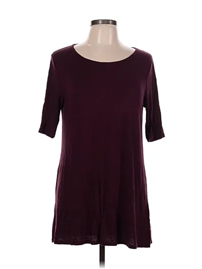 Pre-owned Ellen Tracy 3/4 Sleeve T-shirt In Burgundy