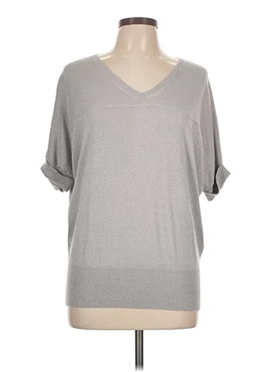 Pre-owned Ellen Tracy 3/4 Sleeve T-shirt In Gray