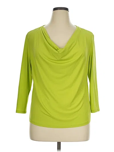 Pre-owned Ellen Tracy 3/4 Sleeve T-shirt In Green