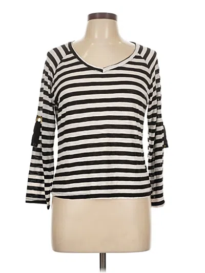 Pre-owned Ellen Tracy 3/4 Sleeve T-shirt In Ivory