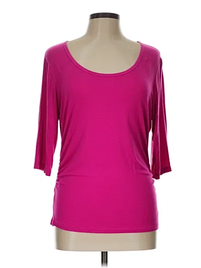 Pre-owned Ellen Tracy 3/4 Sleeve T-shirt In Pink