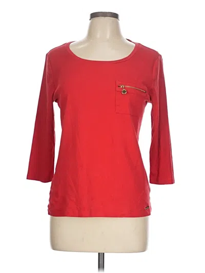 Pre-owned Ellen Tracy 3/4 Sleeve T-shirt In Red