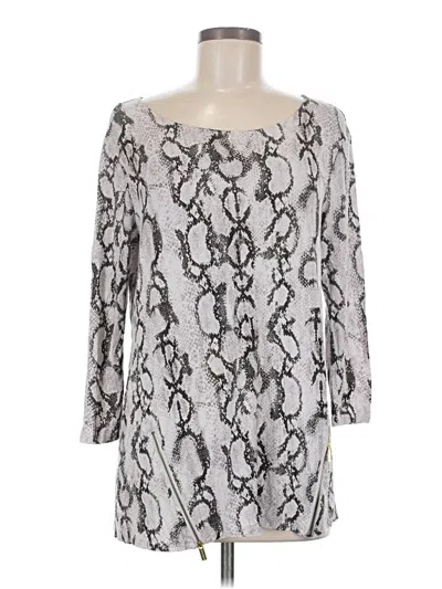 Pre-owned Ellen Tracy 3/4 Sleeve T-shirt In Silver