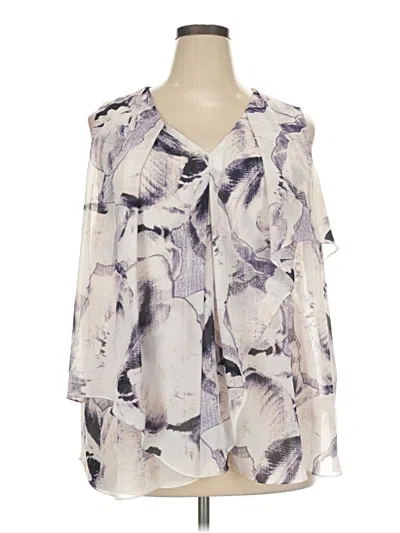Pre-owned Ellen Tracy 3/4 Sleeve T-shirt In Silver