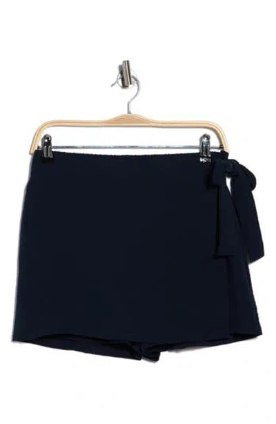 Ellen Tracy Airflow Wrap Tie Skort In Blue
