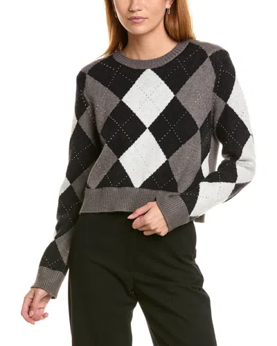 Ellen Tracy Argyle Sweater In Black