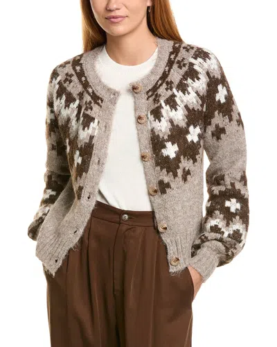 Ellen Tracy Balloon Sleeve Knit Blouse In Brown