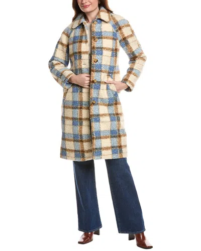 Ellen Tracy Balmacaan Coat In Brown