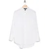 Ellen Tracy Beaded Collar Button-up Shirt In White